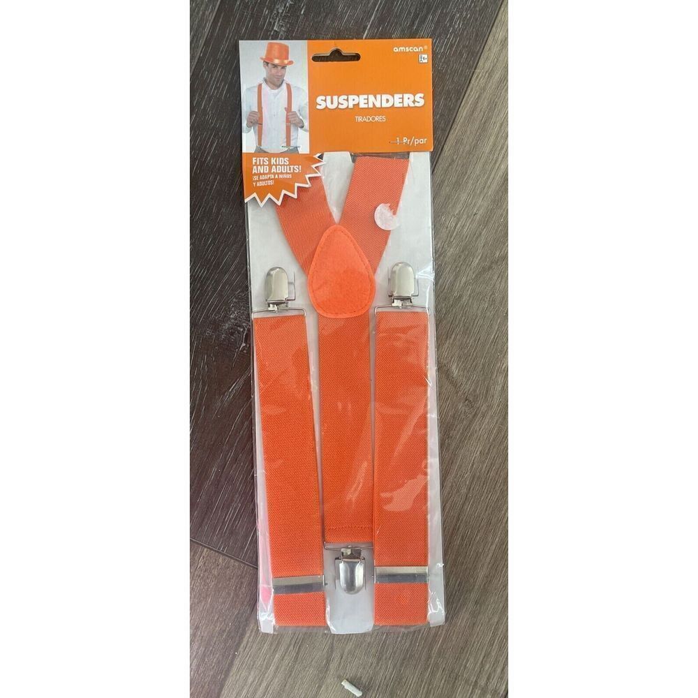 AMSCAN Unisex Orange Novelty Costume Suspenders
